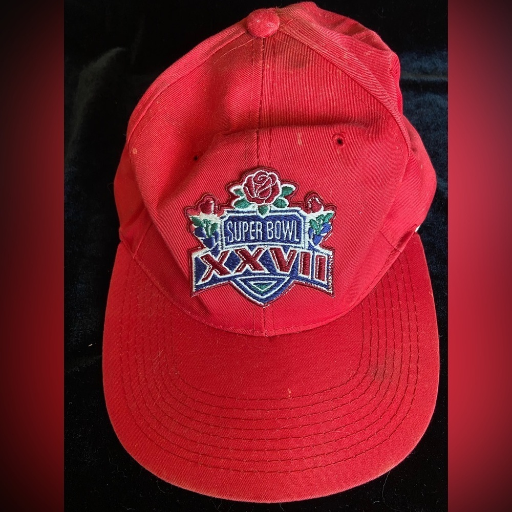 🩵 Vintage Super Bowl 27 XXVII Red Rose New Era Hat - Rare- FLAWED